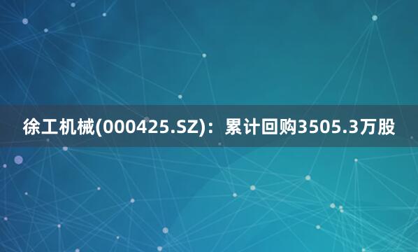 徐工机械(000425.SZ)：累计回购3505.3万股