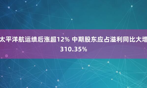 太平洋航运绩后涨超12% 中期股东应占溢利同比大增310.35%