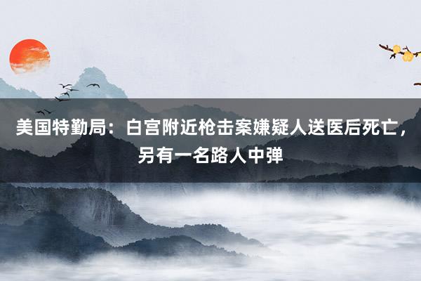 美国特勤局：白宫附近枪击案嫌疑人送医后死亡，另有一名路人中弹