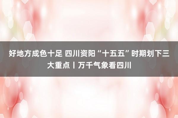 好地方成色十足 四川资阳“十五五”时期划下三大重点丨万千气象看四川