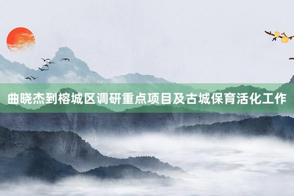 曲晓杰到榕城区调研重点项目及古城保育活化工作