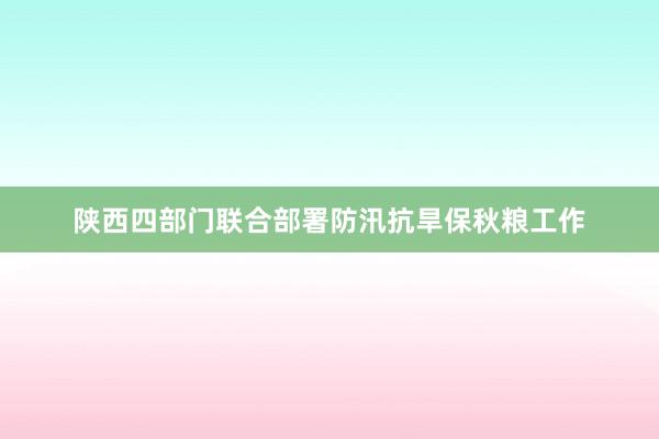 陕西四部门联合部署防汛抗旱保秋粮工作