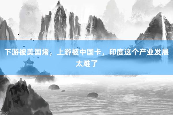 下游被美国堵，上游被中国卡，印度这个产业发展太难了