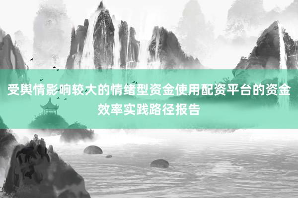受舆情影响较大的情绪型资金使用配资平台的资金效率实践路径报告