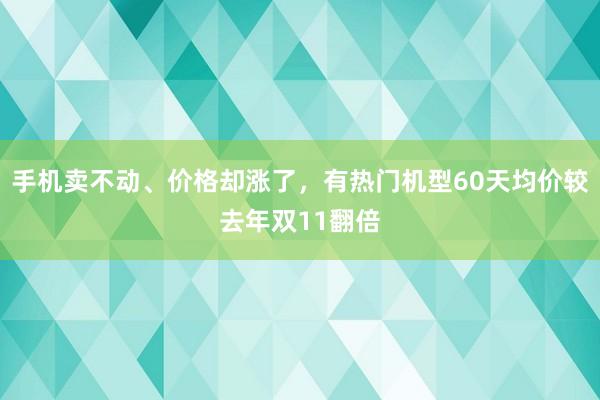手机卖不动、价格却涨了，有热门机型60天均价较去年双11翻倍