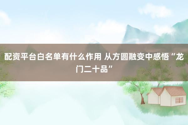 配资平台白名单有什么作用 从方圆融变中感悟“龙门二十品”