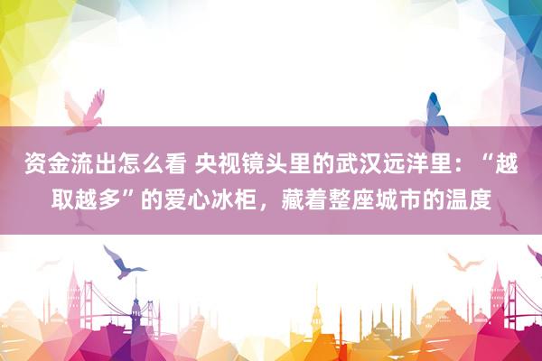 资金流出怎么看 央视镜头里的武汉远洋里：“越取越多”的爱心冰柜，藏着整座城市的温度