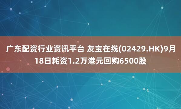 广东配资行业资讯平台 友宝在线(02429.HK)9月18日耗资1.2万港元回购6500股
