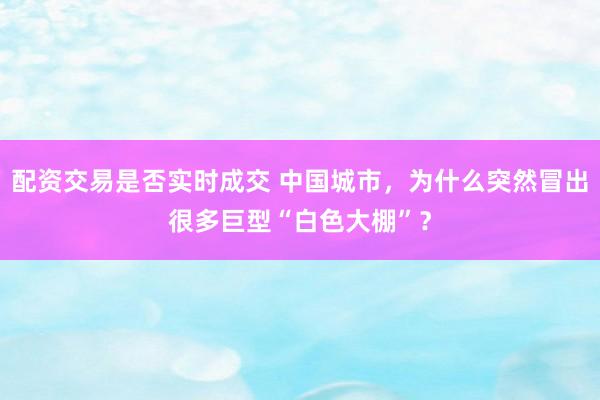 配资交易是否实时成交 中国城市，为什么突然冒出很多巨型“白色大棚”？